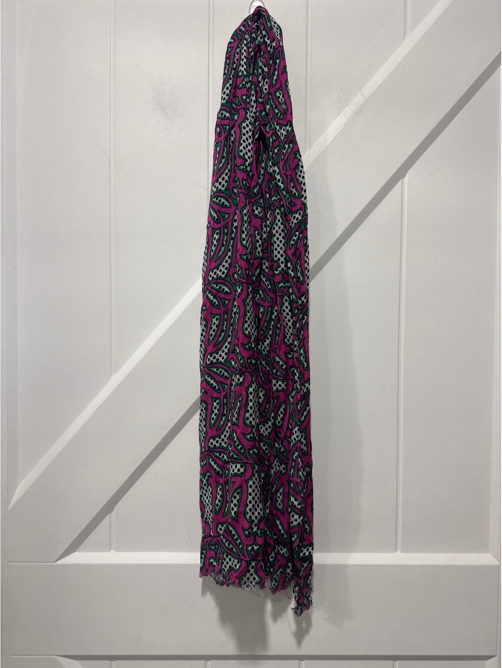 J.Crew Lightweight Printed Scarf with Frayed Edges
